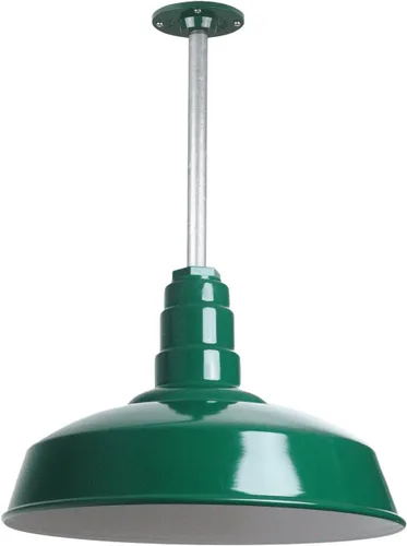 Miniatura 72 de Steel Lighting Co. Carson Barn Light Colgante montado en el techo Cúpula de 16 pulgadas Cable negro Luz de acero de estilo industrial