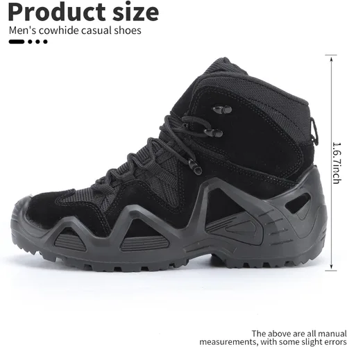 Miniatura 2 de Men's Military Tactical Boots 6 Inches Lightweight Combat Boots Waterproof Hiking Boots Durable Outdoor Work Boots