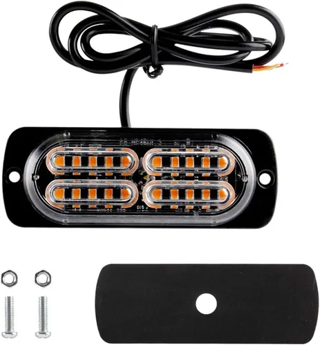 Miniatura 5 de Barra de Luz LED Estroboscópica de Emergencia Súper Brillante de 12-24V con 20 LED, Advertencia de Precaución y Peligro para Construcción