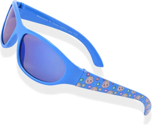 Miniatura 2 de CoComelon Gafas de sol para niños con estuche de transporte, gafas de sol para niños pequeños, Azul Patchwork, 55mm