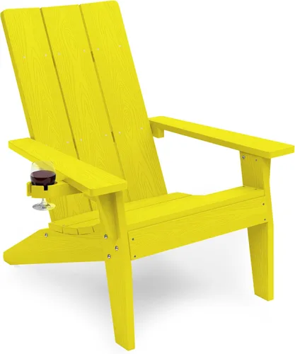 Miniatura 36 de MXIMU Silla Adirondack moderna resistente a la intemperie con portavasos, sillas de gran tamaño para hogueras Adorondic de plástico al aire libre