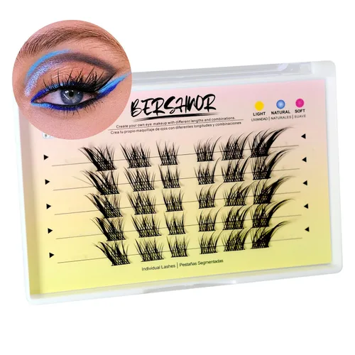 Miniatura 23 de Pestañas postizas 3D con volumen de ojo de gato, pestañas de banda transparente, aspecto natural, imitación de visón, tira invisible, pestañas
