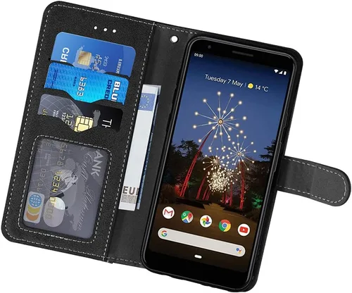 Miniatura 3 de Asuwish Funda compatible con Google Pixel 3a y protector de pantalla de vidrio templado, correa de muñeca, soporte para tarjetas de crédito