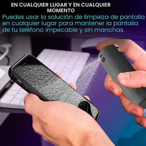 Miniatura 9 de IO CLEAN Mini Spray Limpiador de Pantalla – Limpiador de Pantalla Resistente a Huellas para Smartphones, iPads, MacBooks, Laptops, Pantallas de Gris