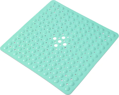 Miniatura 13 de Almohadilla de ducha antideslizante para bañera, 21 x 21 pulgadas, suave, de gran tamaño, lavable a máquina, con orificios de drenaje, ventosa