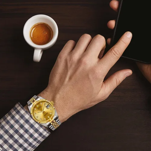 Miniatura 4 de BUREI Reloj automático para hombre, con fecha, pulsera de acero inoxidable, pulsera ajustable para hombre
