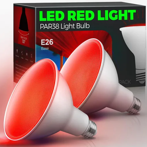 Miniatura 9 de LOHAS - Bombillas amarillas para insectos para exteriores, luz de inundación LED PAR38 para exteriores, equivalente a 150-200 W, 2000 K,