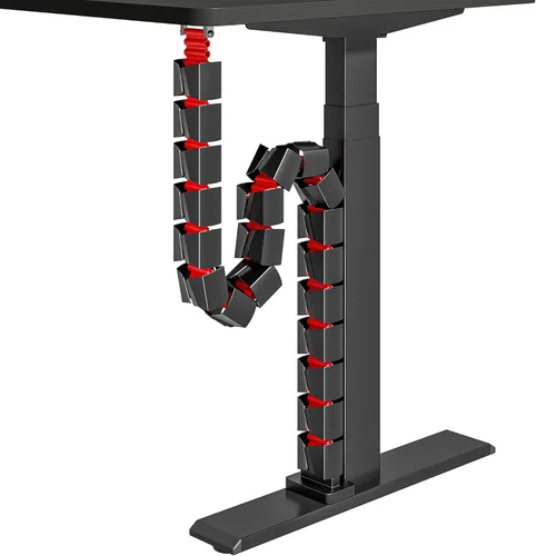 Miniatura 10 de ARES WING Columna de gestión de cables debajo del escritorio, organizador de cables de vértebras con abrazadera para escritorio de pie, organizador