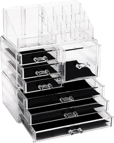 Miniatura 8 de Sea Team - Organizador de maquillaje transparente con cajones, estuche de exhibición de cosméticos de plástico acrílico, caja de almacenamiento