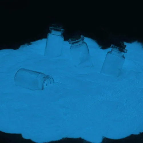 Miniatura 3 de Pigmento que brilla en la oscuridad, polvo de brillo fosforescente, 3.52 onzas (100 g), a base de agua (verde) (azul)