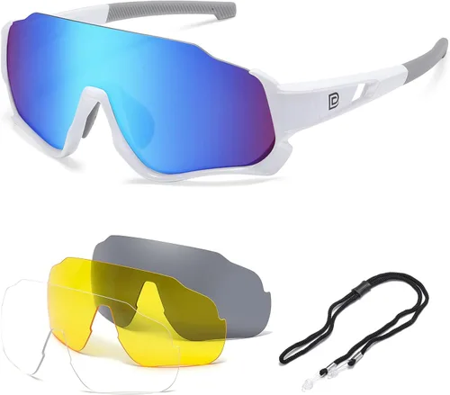 Miniatura 8 de DUCO DK280 - Lentes de sol polarizados para niños, jóvenes, béisbol, deportes, adolescentes, ciclismo, niños y niñas, con 3 lentes