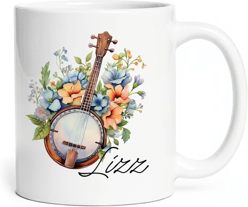 Miniatura 14 de Taza personalizada para músico 2023, taza de violín personalizada con nombre, violín y notas musicales, taza de cerámica de 11 oz y 15 onzas, taza