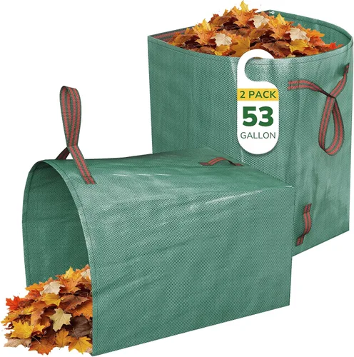 Miniatura 8 de GreatBuddy Bolsa de basura reutilizable de 132 galones, resistente, verticales con 4 asas reforzadas para hojas de jardín y recolección de residuos