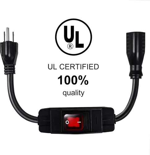 Miniatura 2 de Cable de Extensión para Exteriores con Interruptor de Encendido/Apagado Impermeable, Cable de Extensión de 3 Clavijas con Interruptor de Cable