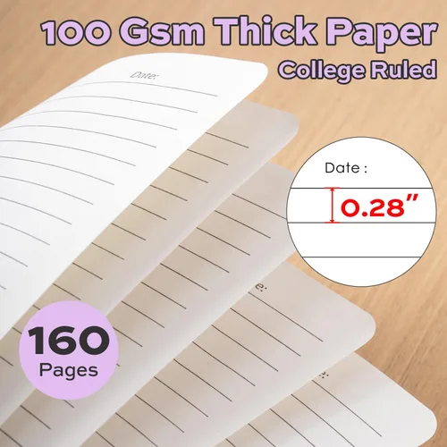 Miniatura 4 de deli Purple Lined Spiral Journal Notebook, 160 Pages, A5 (5.5"x8") Hardcover Writing Notebook, College Ruled Spiral Bound Journal for Women & Men