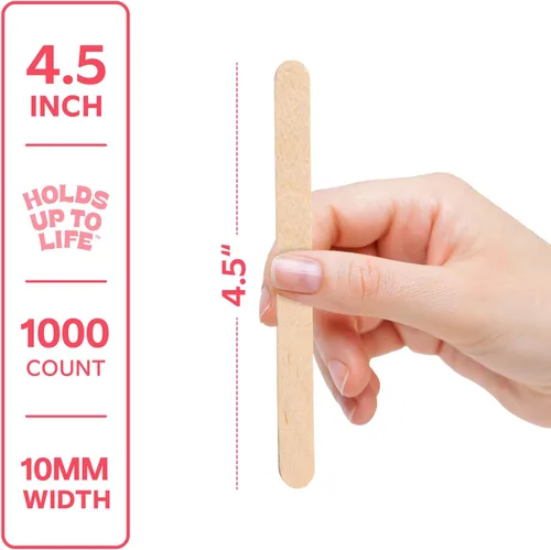 Miniatura 2 de GUSTO [1000 unidades] Palitos de madera multiusos de 4.5 pulgadas para manualidades, hielo, helado, depilación y depresor de lengua