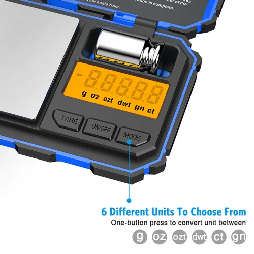 Miniatura 2 de Mini báscula digital (actualizada), báscula de bolsillo de 7.05 oz/0.00 oz, peso de calibración de 1.76 oz, báscula inteligente electrónica, 6