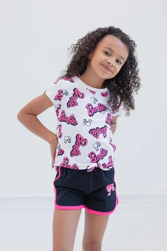 Miniatura 6 de Barbie Conjunto de camiseta y pantalones cortos activos de delfín Conjunto moderno para niñas coordinadas