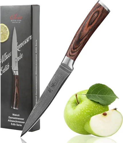 Miniatura 23 de Wakoli EDIB Cuchillo de chef Damasco – Cuchillo de cocina de estilo japonés de 7.9 pulgadas, hoja de acero de Damasco de 67 capas con núcleo VG10, 1