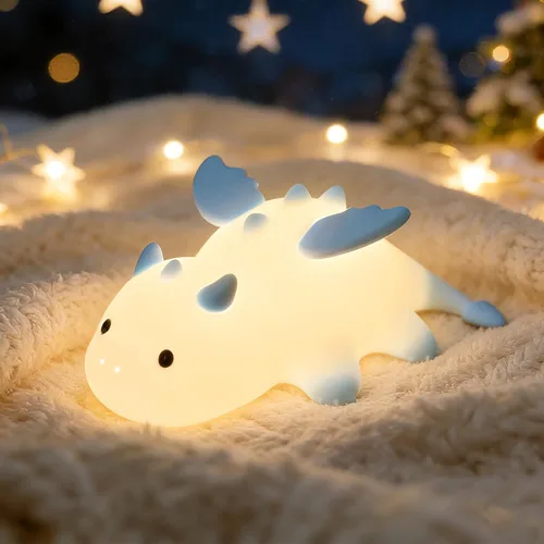 Miniatura 11 de Regalos de Axolotl Luz Nocturna para Niños, Bonita Lámpara de Axolotl de Silicona para Bebé y Niño Pequeño, Luz Nocturna de Animales para Niños