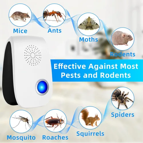 Miniatura 2 de Repelente ultrasónico mejorado, repelente de plagas para interiores, enchufe electrónico para cucarachas, hormigas, roedores, ratones, insectos