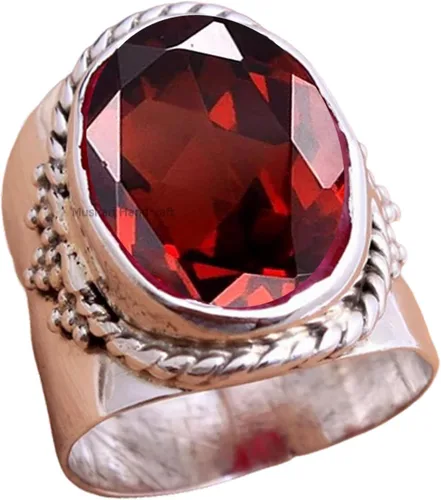 Miniatura 25 de Anillo de plata de ley 925 con piedras preciosas ovaladas auténticas, hecho a mano, hermoso regalo de Navidad para ella