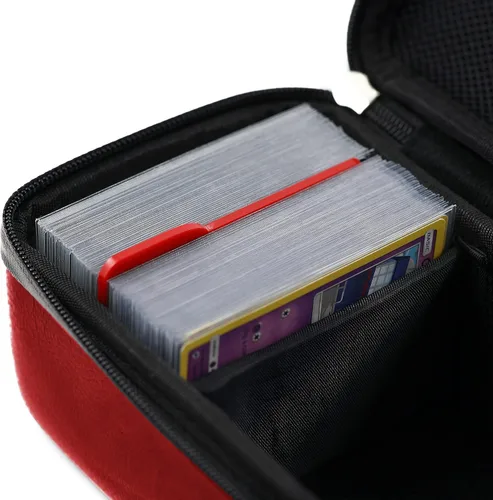 Miniatura 5 de Quiver Time Estuche de transporte de tarjetas Red Bolt para cartas de Pokémon y otros juegos TCG, bolsa de almacenamiento para jugar/cartas Rojo