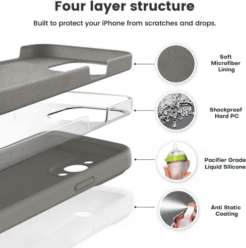 Miniatura 2 de Vooii Funda compatible con iPhone 15 Pro, silicona líquida Defender mejorada, [protección mejorada de la cámara]