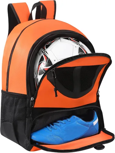 Miniatura 11 de Mochila de baloncesto para hombres y mujeres con compartimento para pelota y zapatos, capacidad de 30L, ligera y transpirable, mochila de fútbol