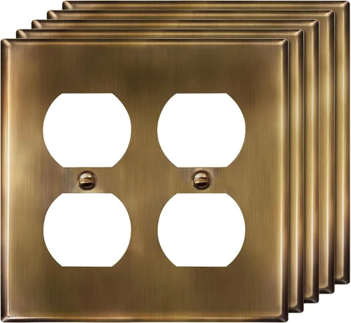Miniatura 12 de ENERLITES Placa de pared de metal con salida dúplex para receptáculos, cubierta de salida de acero inoxidable, resistente a la corrosión