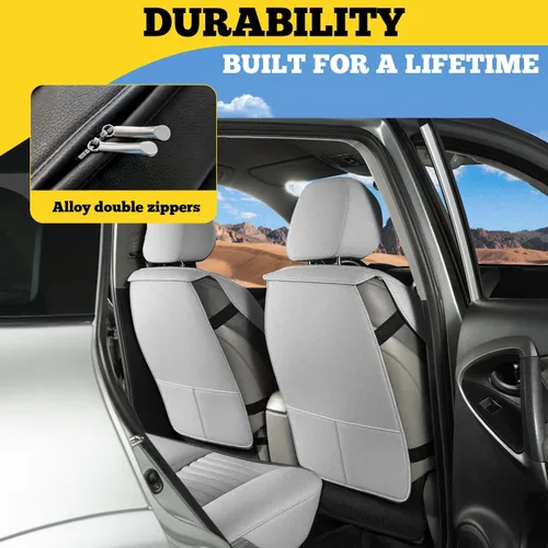 Miniatura 4 de LINGVIDO Fundas de asiento de automóvil, transpirables e impermeables, de piel sintética, fundas para asiento de automóvil, SUV, camioneta, sedán