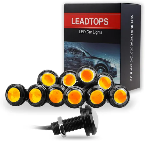 Miniatura 2 de 10 unidades de 0.709 in 12V Eagle Eye LED antiniebla DRL luz de marcha diurna de respaldo de luces traseras inversas de roca bombilla pequeña