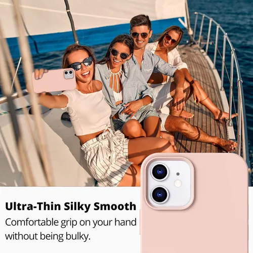 Miniatura 7 de IceSword Funda compatible con iPhone 13 Mini, color rosa arena, fundas de silicona ultra delgada, a prueba de golpes, suave, de 5.4 pulgadas
