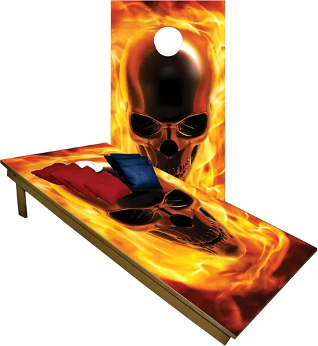 Miniatura 16 de BackYardGamesUSA Juego de tablas de cornhole de madera prémium hechas a mano – Serie Calavera – Hecho a mano en Estados Unidos, tamaño reglamentario