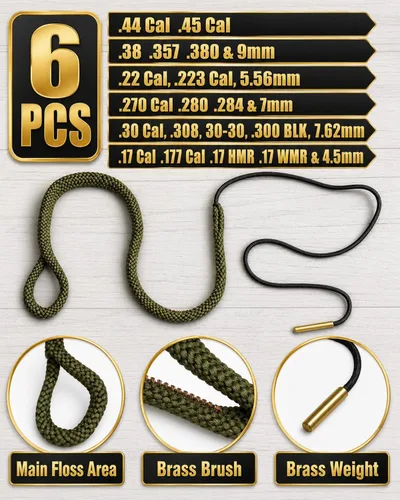 Miniatura 3 de Gun Snake Cleaner, Barrel Rope for Handguns and Rifles .22 .223 & 5.56mm/.22.357.38.380, 9mm/.30 308 30-06 303 7.62mm,Gun Cleaning Kits with Gun