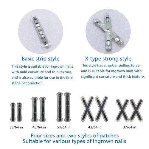 Miniatura 2 de Paquete de 10 piezas de corrector de uñas encarnadas de aleación de titanio, parche de reparación de uñas curvas, herramienta de corrección física
