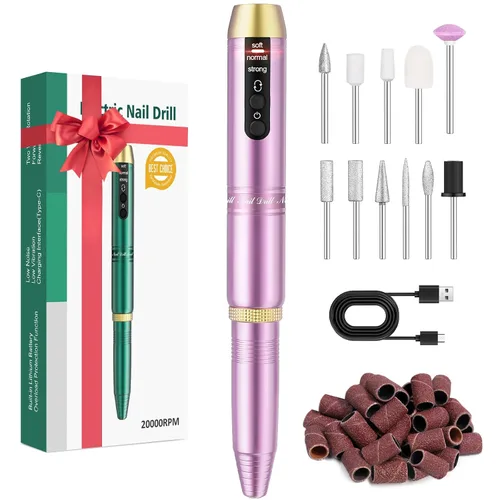 Miniatura 8 de Taladro de uñas eléctrico de 20000 rpm, compacto, portátil, Efile, profesional, manicura y pedicura, kit de taladro de lima de uñas para acrílico