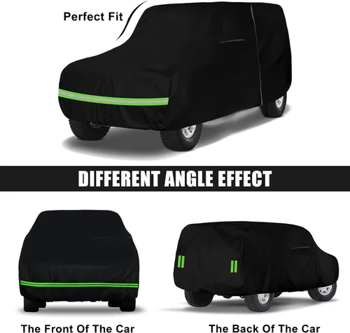 Miniatura 4 de Funda impermeable para automóvil de repuesto para Toyota Land Cruiser FJ40/41/42 210T 1960-1984 para todo tipo de clima, con puerta de cremallera