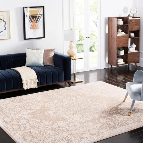 SAFAVIEH Alfombra de área de 9x12 pies - Colección Reflection - Grande - Beige y crema, no desprende pelusa y es fácil de limpiar, ideal para sala