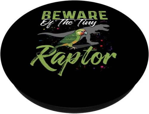 Miniatura 2 de Beware Of The Tiny Raptor Conure - Camisa con diseño de mejilla verde PopSockets PopGrip estándar