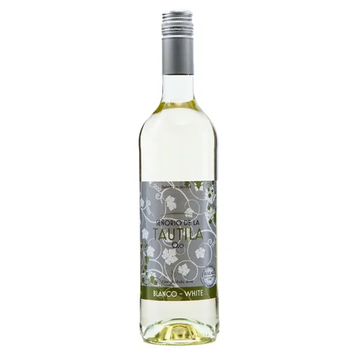 Señorio de la Tautila Blanco Vino Blanco Desalcoholizado al 0,0% sin alcohol de España 25.4 fl oz, Certificado Halal y Vegano (1 Botella)