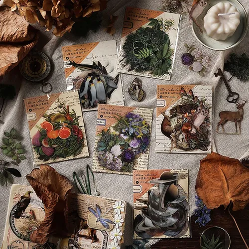 Miniatura 2 de Maxleaf Juego de 240 calcomanías impermeables de flores, hojas, animales, plantas, naturaleza, para planificadores, álbumes de recortes