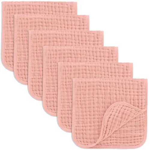Miniatura 28 de Comfy Cubs - Paquete de 6 paños de muselina para eructos, 20 x 10 pulgadas, grandes, de 6 capas, 100 % algodón ultra absorbente para babeo