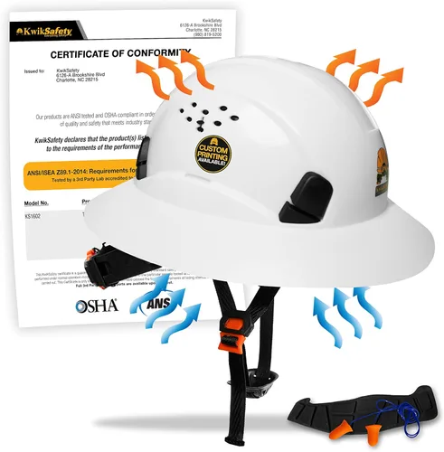 Miniatura 17 de KwikSafety - Charlotte, NC - Sombreros duros [Ala completa, estilo gorra, estilo de escalada] Tipo 1, Clase C ANSI OSHA Negro (Premium)