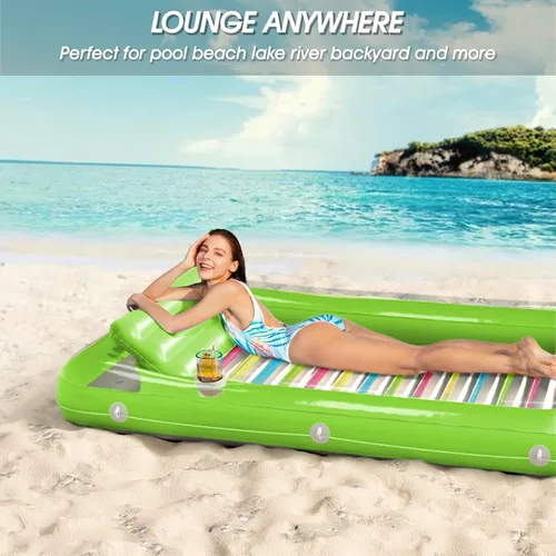 Miniatura 5 de Jasonwell - Flotador inflable para piscina, 4 en 1, almohadilla de bronceado para adultos, relajarse en la piscina, flotador lleno de juguetes