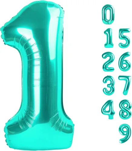 Miniatura 430 de Globos de números de 5 globos de 40 pulgadas, decoraciones de cumpleaños azules para niños y niñas, globos de números azul marino grandes