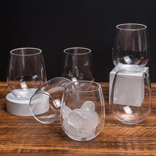 Miniatura 5 de KOXIN-KARLU Vasos de vino clásicos de acrílico sin tallo, de 18 onzas, vaso de plástico irrompible, juego de 6 vasos transparentes