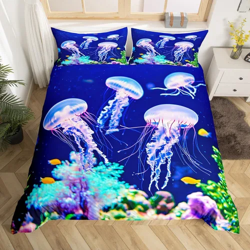 Miniatura 17 de Erosebridal Juego de funda de edredón con diseño floral de acuarela, estilo fantasía, para niñas, mujeres y niños, bonito juego de edredón