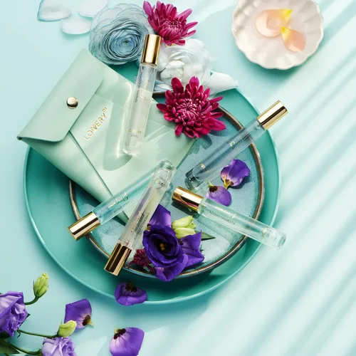 Miniatura 3 de LOVERY Regalos para el día de la madre para mamá, ella y él, juego de 5 perfumes para mujeres y hombres con bolsa de cuero, mini perfume de 0.3 fl