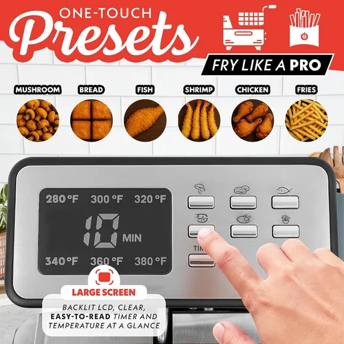 Miniatura 2 de Gourmia Freidora de encimera de 3.2 cuartos de galón: freidora de aceite eléctrica con pantalla digital, control de temperatura ajustable de 280 °F